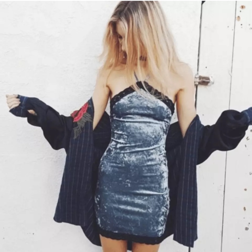 LF One Way Crushed Velvet Mini Dress Size 8